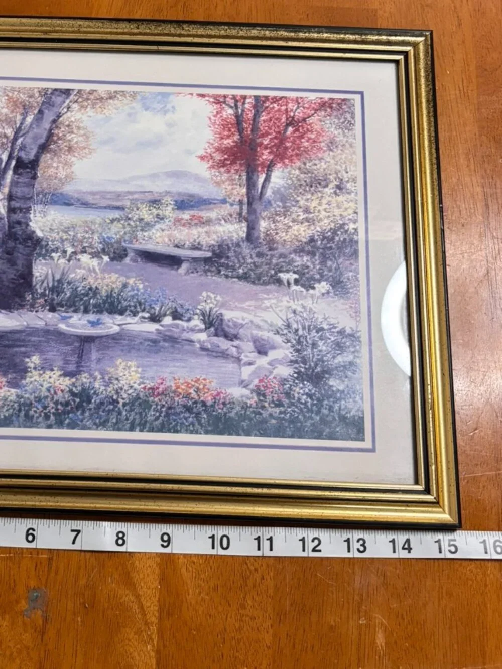 VTG Cottagecore Wall Decor Set Garden Print Ceramic Bonnet Magnolia Plaque